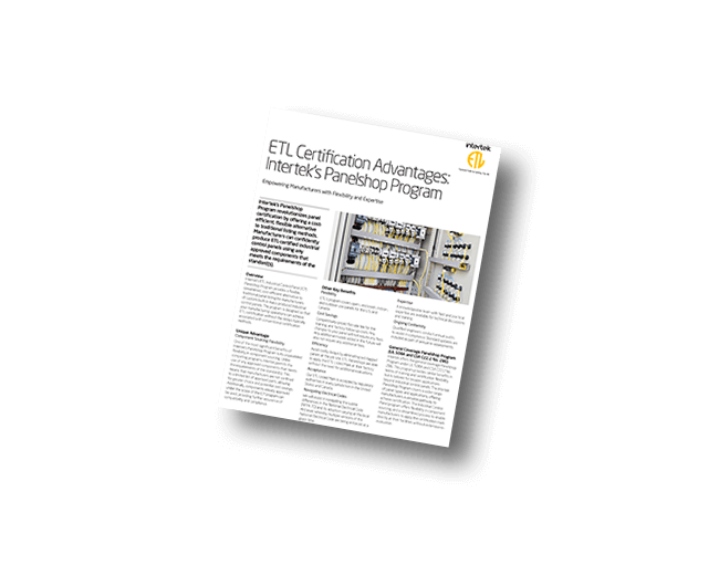 ETL Certification Advantages: Intertek’s Panelshop Program | Fact Sheet